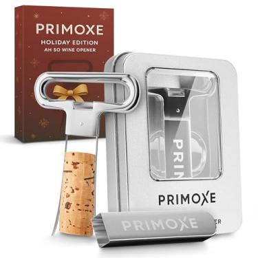 Imagem de Christmas Ah So Abridor de vinho de duas garras e abridor de garrafa de meia saca-rolhas profissional de aço inoxidável abridor de garrafas de vinho – extrator de cortiça de champanhe e viagem