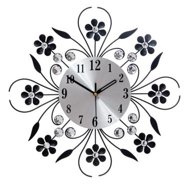 Imagem de Relógio de parede Creative Flower de 15 cm Silent Non-Ticking Metal