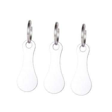 Imagem de simhoa 3 peças de chaveiros com tokens para carrinho de supermercado, chaveiros com tokens convenientes, Prata