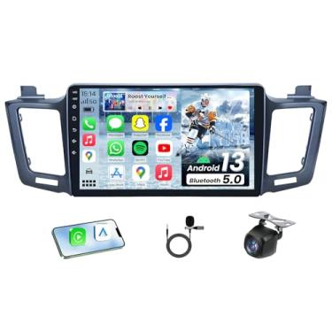 Imagem de Rádio de carro para Toyota Rav4 2013-2018: 64 GB ROM 10,2 polegadas 1280 x 800 IPS tela sensível ao toque com câmera de backup sem fio CarPlay/Android Auto Bluetooth WiFi, GPS FM 1080P