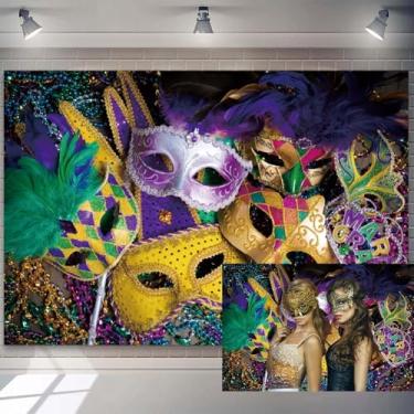 Imagem de Cenário de carnaval de 2,1 x 1,5 m, lindo cenário de carnaval, decoração de festa de máscaras, faixa, baile, reunião de família, adultos, estúdio, cabine fotográfica, adereços