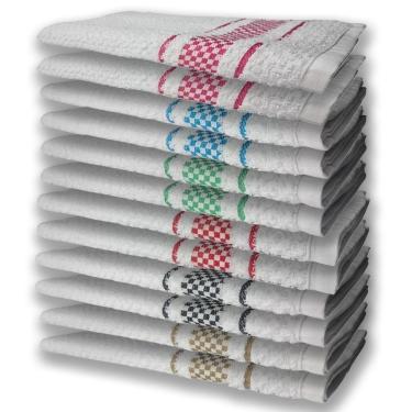 Imagem de 12 Panos De Prato Atoalhado Felpudo Mr+pr+vm+vd+az+rs