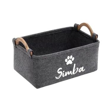 Imagem de Ｂｅｓｇａ Cesto organizador dobrável de feltro para brinquedos de cachorro e gato, com grande capacidade, ideal para guardar brinquedos, roupas e toalhas, Cinza Escuro