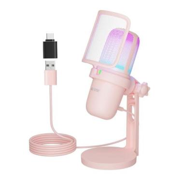 Imagem de Microfone USB Ko-Star Gaming para PC PS4/PS5 Mac rosa