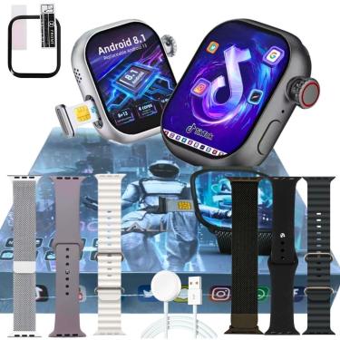 Imagem de Smart Watch Microwear Hw S10 Call 5g Chip Camera Android Amoled ChatGpt Baixa Apps + Acessorios-Unissex