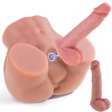 Imagem de Boneca sexual masculina para mulher com dildo removível - Boneca sexual com torso e dildo de silicone para estimulação do ponto G, vaginal e anal, brinquedo sexual adulto com torso, pênis realista e ânus apertado para casais gays, 4,5 kg