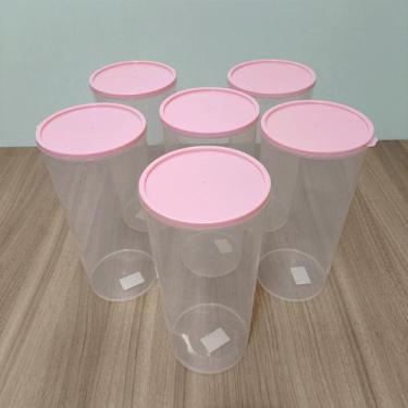 Imagem de Kit 6 Potes Plásticos Redondos e Transparentes 2,5 litros Cozinha Orga