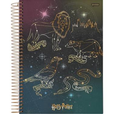 Imagem de Jandaia - Caderno Espiral College 175x242mm CD 10 Matérias 160 Fls Harry Potter Constelação Casas FSC