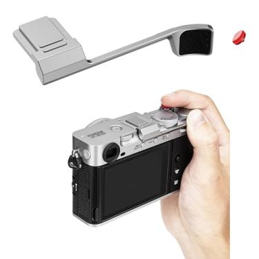 Imagem de JJC Punho de metal e botão de liberação do obturador para câmera sem espelho Fuji Fujifilm X-E5 XE5, protetor de sapato, suporte de polegar, almofada de silicone antiarranhões para segurar a mão