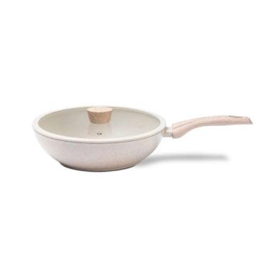 Imagem de Frigideira Wok Sirius 28 Cm 3,4 L Para Indução Em Alumínio Com Revestimento Cerâmico Vanilla Brinox