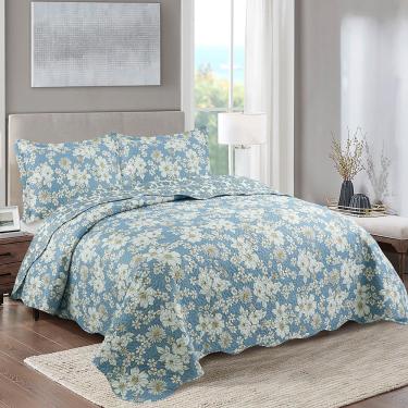 Imagem de Kit Cobre Leito Colcha Casal Boutik Dupla Face - Luana