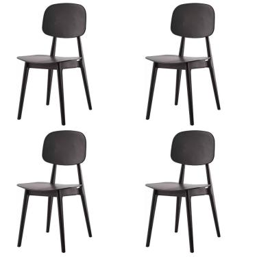 Imagem de Kit 4 Cadeiras Vegas Cátia Fratini Em Polipropileno Preto