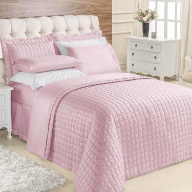Imagem de Kit Cobre Leito Colcha Veneza Queen 3 Peças Hipercal 180 Fios - Rose