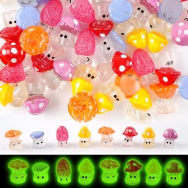 Imagem de Mini Mushrooms, Mini Resin Figures Glow in The Dark, Mushroom Accessories for Fairy Garden Terrarium Accessories Decor Micro Landscape Craft