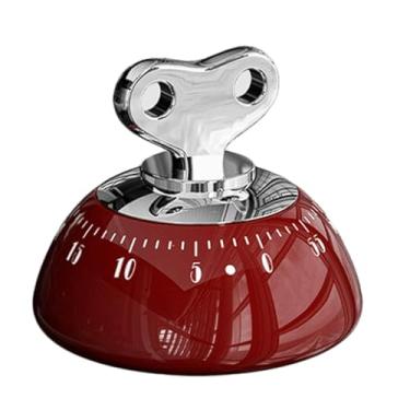 Imagem de Temporizador magnético mecânico de cozinha de 60 minutos, temporizador de contagem regressiva com ímã forte e despertador alto de cozinha (Rojo)