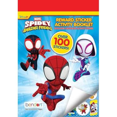 Imagem de Mini bloco de adesivos e livro de colorir Spidey & Friends | Bloco de adesivos do Homem-Aranha | Bloco de adesivos e livros de atividades da Marvel | Mais de 100 adesivos | Licenciado oficialmente