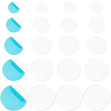 Imagem de SOFPLATE 50 peças, placas de metal autoadesivas, 5 tamanhos, discos de metal redondos finos para ímãs a granel 15/20/25/30/35 mm placas de ferro magnetizadas para suporte de telefone de carro, suporte