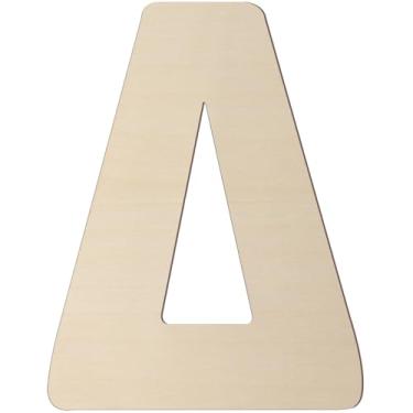 Imagem de Letras gregas grandes de madeira 30,5 cm, letra de madeira Δ Delta letras do alfabeto de madeira inacabadas para decoração de parede, artesanato, pintura DIY para fraternidade, presentes de