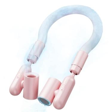 Imagem de Ventilador de resfriamento de pescoço pessoal portátil: ventiladores de pescoço soprando ar frio - resfriador pessoal recarregável por USB com bateria de 6000 mAh para viagens ao ar livre atividades