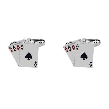 Imagem de Cufflinks, cartas de baralho, Poker Aces Design para homens