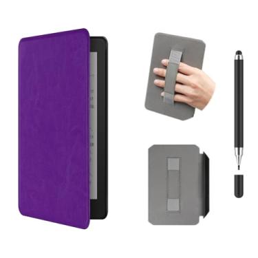 Imagem de Akacy Textura de couro sintético com alça para Kindle paperwhite de 17.3 cm 11 Geração (2021, Modelos M2L3EK). Capa traseira de borracha TPU de silicone flexível e fina, fina, com cantos reforçados (7