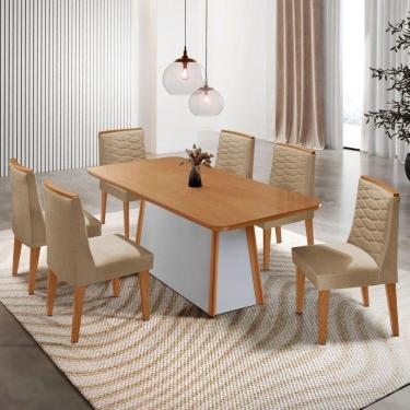 Imagem de Mesa De Jantar Diane 6 Cadeiras Eloise Moderna Turim
