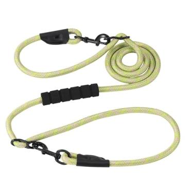 Imagem de Coleira resistente para cães de 2,5 m com alça acolchoada, fácil de converter em coleiras duplas, mãos livres, trelas para cães pequenos, médios ou grandes, coleira de nylon para caminhadas