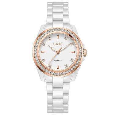 Imagem de Relógio Feminino design luminoso cerâmica vintage à prova d´agua