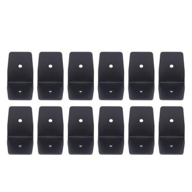 Imagem de ASHATA 12 Peças de Clipes de Viga de Ferragem Preta para Pérgula, Suportes de Viga de Aço Galvanizado, Clipes de Furacão Com Parafusos, para de Madeira de Teto (1,97 polegadas)