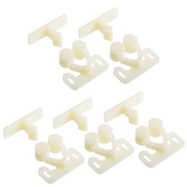 Imagem de FOCMKEAS 5 peças de retentor de porta prendedores de porta amarelas ferragem trava de plástico adequado para guarda-roupas, armários, gavetas, armários e travas de porta de móveis