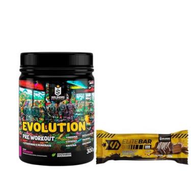 Imagem de Kit: Pré-Treino Evolution Melancia + Barrinha Elitebar Pão de Mel Soldiers Nutrition