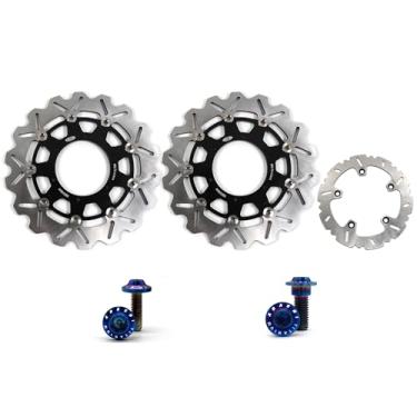 Imagem de Arashi Discos de freio dianteiros traseiros rotores com parafusos de montagem para BMW F700GS 2013-2015 ABS 2013-2018, F800GS 2009-2015 ABS 2009-2018, F800GSA-ABS 13-18, peças de acessórios de