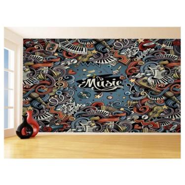 Imagem de Papel De Parede 3D Musica Music Arte Colorido 3,5M Mus95 - Você Decora