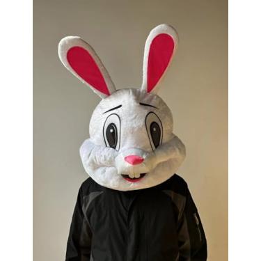 Imagem de Máscara de pelúcia de coelho da Páscoa, cabeça de mascote, animal de coelho, festival de Halloween