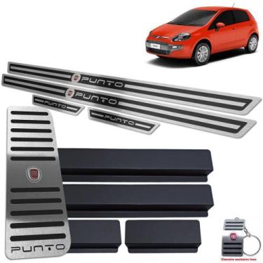 Imagem de Soleira Descanso Fiat Punto 2013 A 2017 Preto Alto Relevo - JR