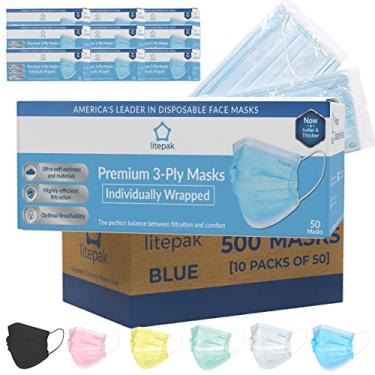 Imagem de Máscara Facial Descartável Premium Litepak 500pcs SOFT 3ply - Embalado Individualmente