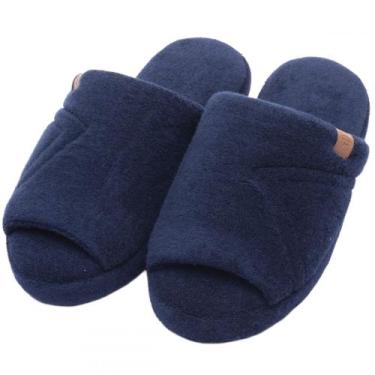 Imagem de Pantufa PUFF Masculina Atoalhada Lavável à Máquina - Marinho - 41/42, 