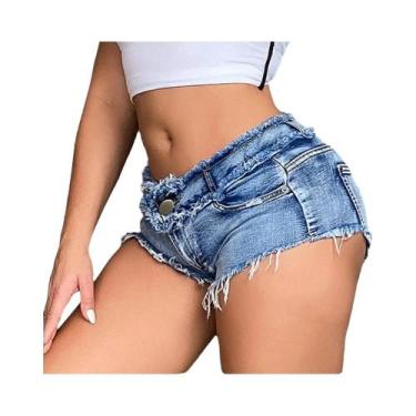 Imagem de Shorts Jeans Femininos plus Size De Cintura Baixa E Alta Elasticidade,