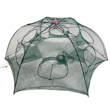 Imagem de Armadilha Peixe Covo 6 Furos Rede Pesca Isca Camarao Lambari Corvina L