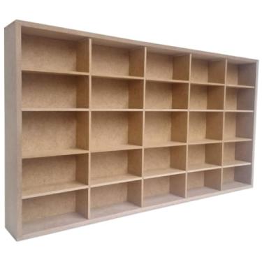 Imagem de Expositor Estante para Carrinhos Miniatura 25 Nichos em Madeira 45x25x5 Cm Cagema