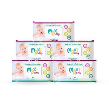 Imagem de Kit 5 Toalhas Umedecidas Hipoalergênico 50un Cada Maxi Baby