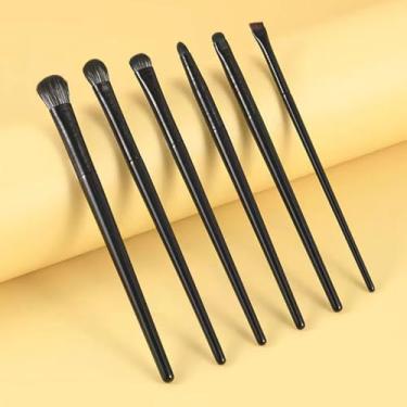 Imagem de Conjunto de pincéis de maquiagem para os olhos, delineador, sombra, delineador, sobrancelha, feminino, ferramenta cosmética de beleza facial (6 peças)