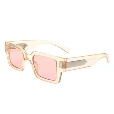 Imagem de Óculos de sol de luxo para mulheres, moda ao ar livre, guarda-sol espelhado, popular, gradiente de cor, uv400 (C6Tea)