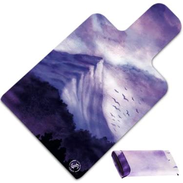 Imagem de Tapete de Reformador de Pilates June & Juniper Pilates Reformer Machine Towel-Exercise Mat-Fitness Gym Mat-Mini Travel Yoga Mat - Borracha preta traseira - Peso leve - Tapete portátil antiderrapante com bolsa de transporte - Meias de Pilates Opcionais