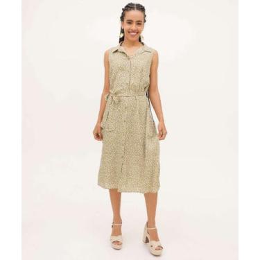Imagem de Vestido Feminino Chemise Midi Animal Print Marisa-55010, Verde, M