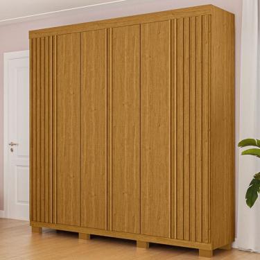 Imagem de Guarda-Roupa Casal Eliza 6 Portas Ripadas 6 Gavetas 100% Mdf Flex Cinamomo - Acp Móveis