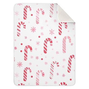 Imagem de Wassud Cobertor de bebê com estampa de bengala doce para meninos e meninas, macio e recém-nascido, cobertor aconchegante de algodão essencial para berçário, viagem, berço, carrinho 76 x 101 cm