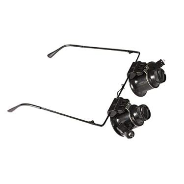 Imagem de uhyOHF Lupas dentárias, lupas para joias, lupa de LED 20X, lupa iluminada, reparo, cabeça montada, espelho, amplificação tipo óculos (