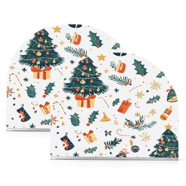 Imagem de Wassud Porta-guardanapos de acrílico bonito para árvore de Natal, dispensador de guardanapos de papel moderno para mesa, cozinha, sala de jantar, bancada 2 peças (comporta 50-60 guardanapos)