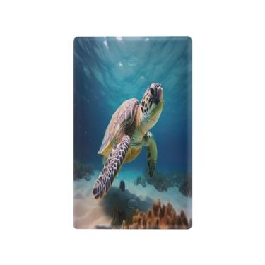 Imagem de Wassud Placa de cobertura para interruptor de luz, 1 capa de tomada em branco, placa de parede, tartarugas marinhas, decoração de casa, sala de estar, quarto, decoração